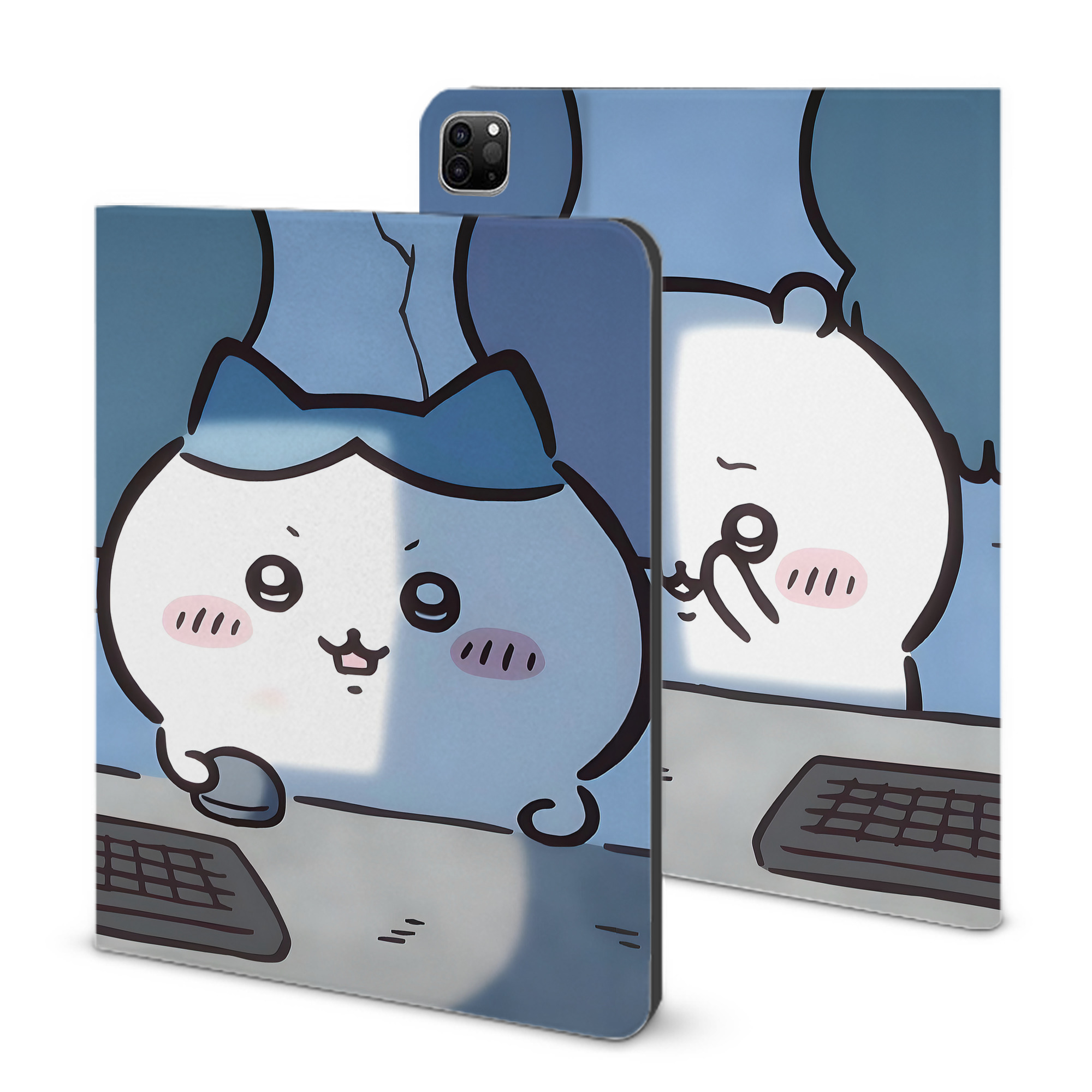 （画像用） ちいかわ Chii-kawa IPad ケース ブック型 PUレザー TPU 耐衝撃 軽量 薄型 ペン収納なし 全面保護 IPad 各モデル対応